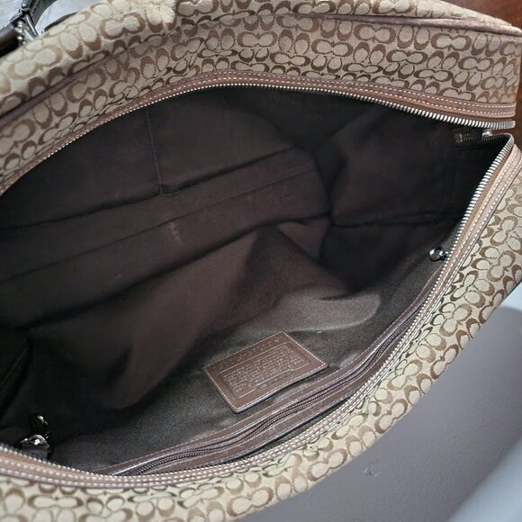 Coach Women's Laptop Signature Tote or Shoulder Bag with Leather Straps - Picture 5 of 7